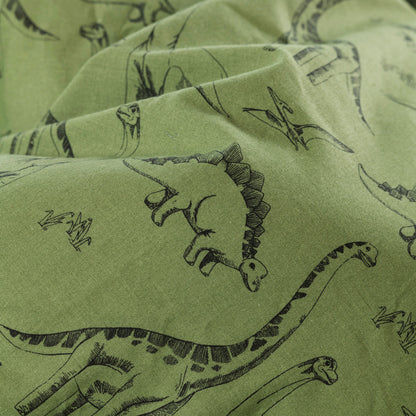 DINOTOPI kaki pure organic cotton reversible kids duvet cover