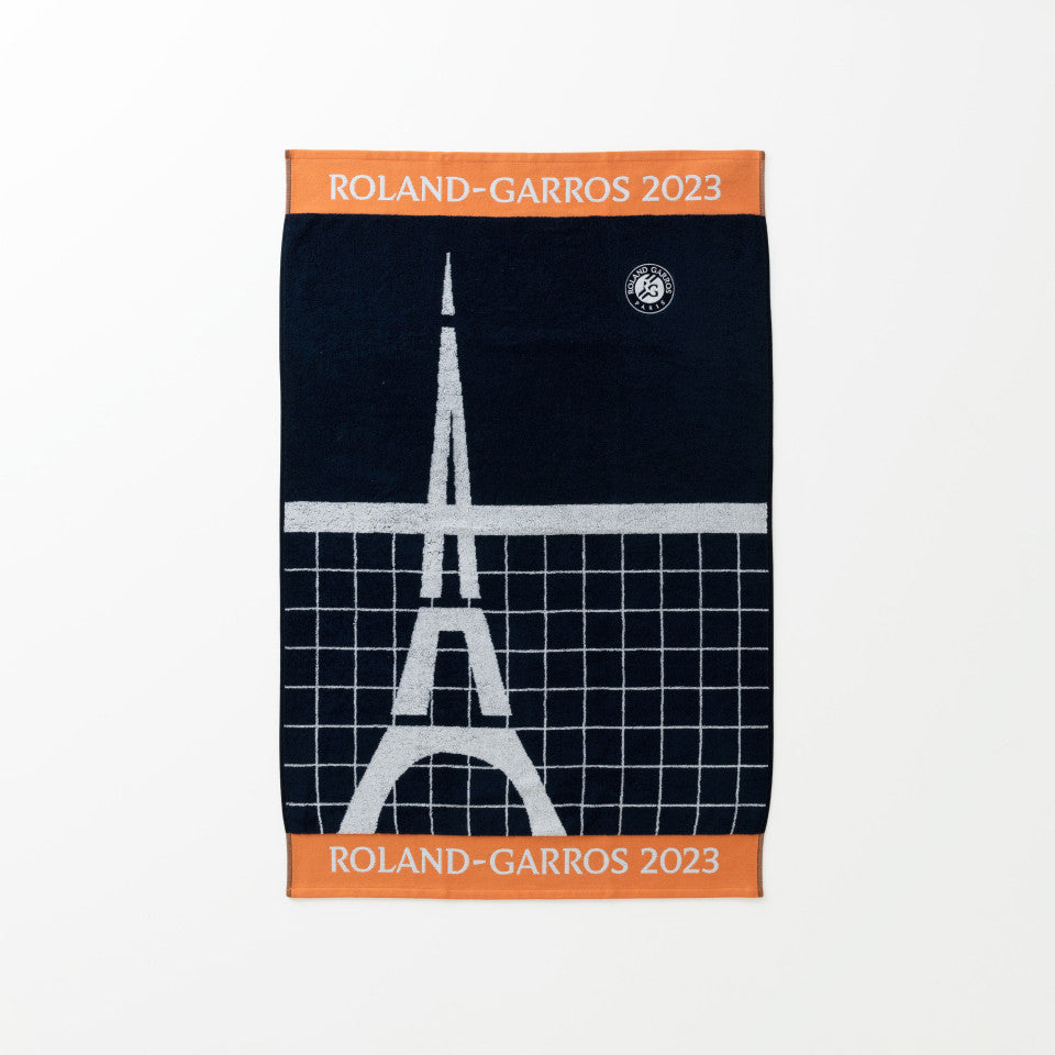 Roland-Garros 2023 navy blue organic cotton player beach towel