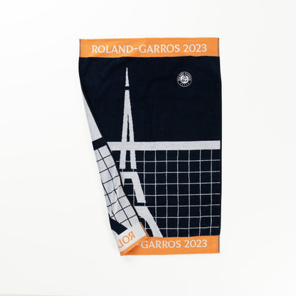 Roland-Garros 2023 navy blue organic cotton player beach towel