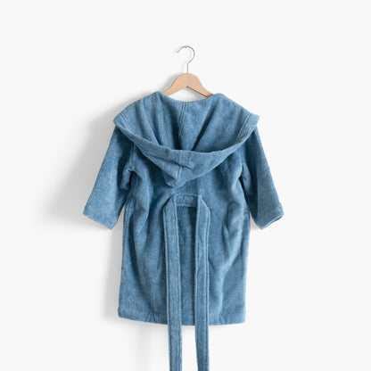 Océanos Indigo cotton hooded children's bathrobe