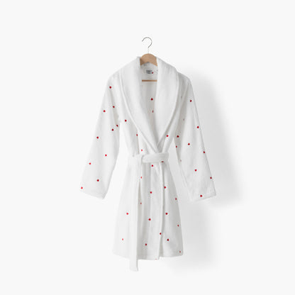 Women's cotton bathrobe with shawl collar Adore white