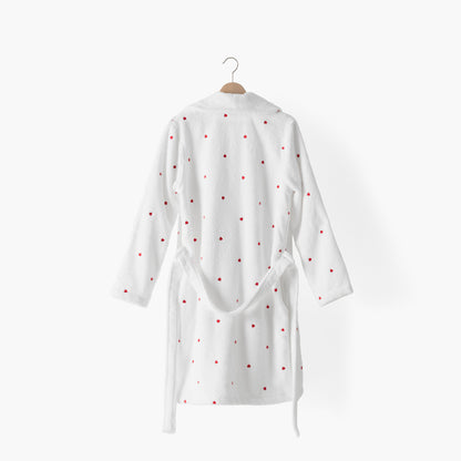 Women's cotton bathrobe with shawl collar Adore white