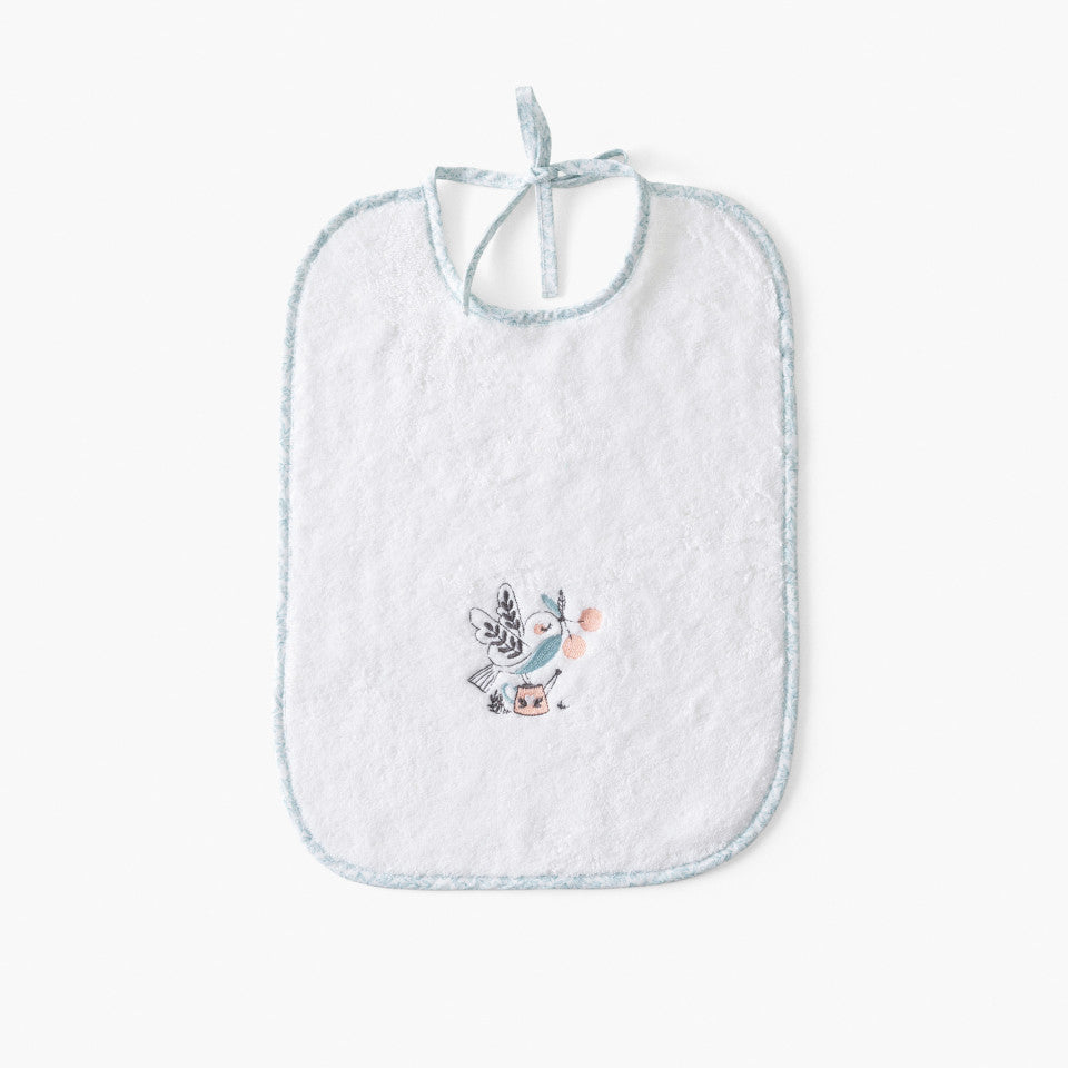 Jardine white organic cotton bib