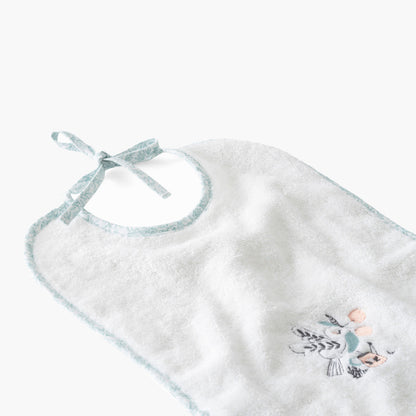 Jardine white organic cotton bib