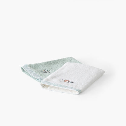 Jardine white organic cotton wash mitt