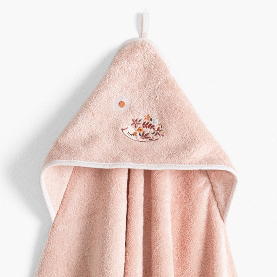 Organic cotton bath cape Illumine old pink