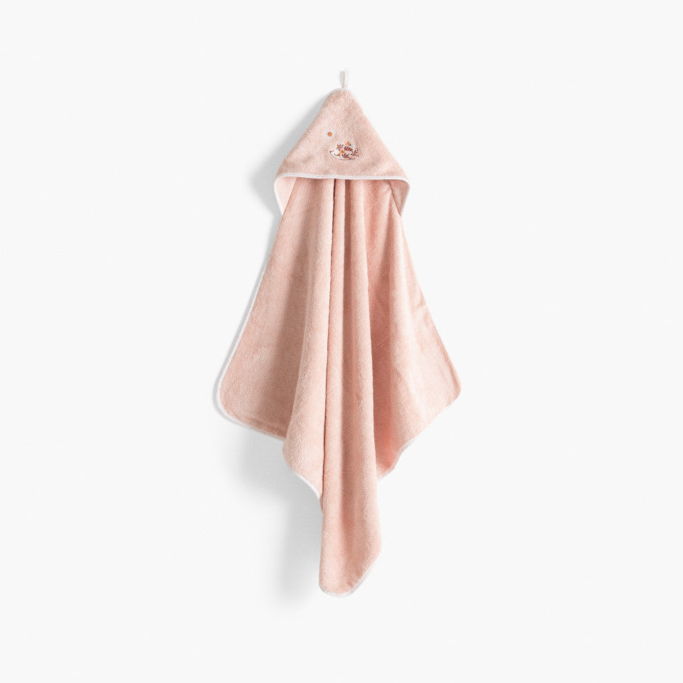 Organic cotton bath cape Illumine old pink