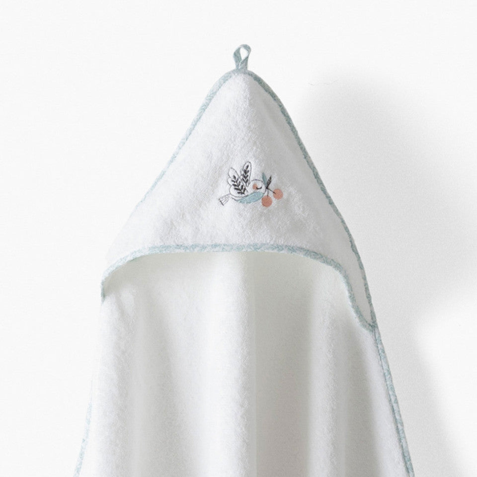 Jardine white organic cotton bath cape