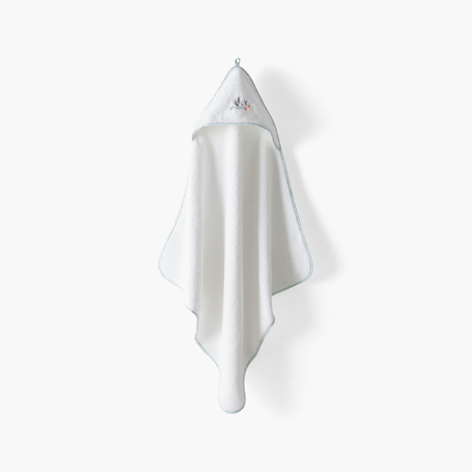 Jardine white organic cotton bath cape