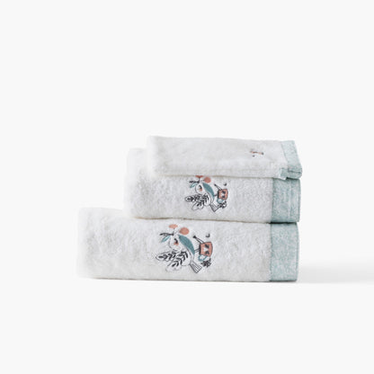 Jardine white organic cotton bath sheet