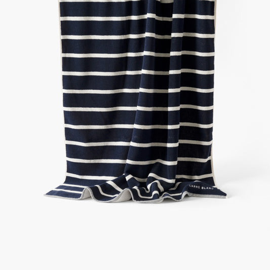 Labaule navy cotton beach towel