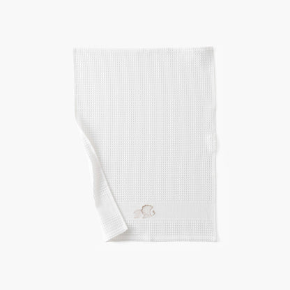 Mykonos white honeycomb cotton tea towel