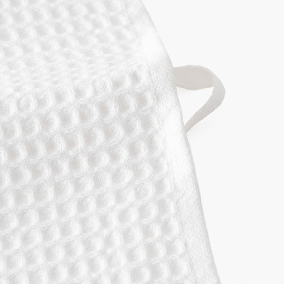 Mykonos white honeycomb cotton tea towel