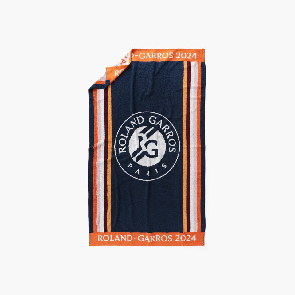 Roland-Garros 2024 navy blue organic cotton player beach towel