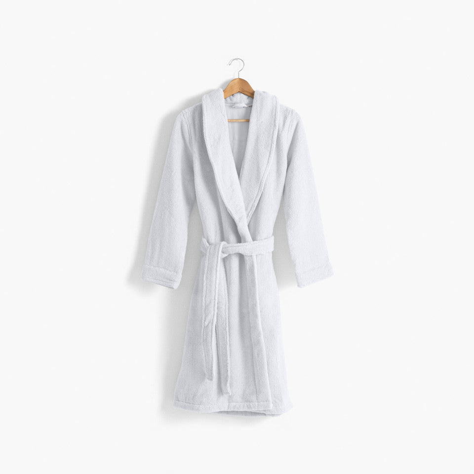 ELLA Women's soft cotton bathrobe white