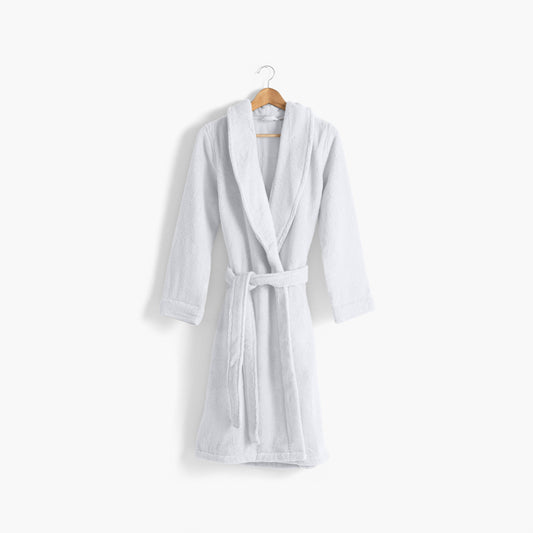 ELLA Women's soft cotton bathrobe white