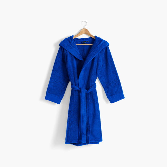 Hugo cobalt soft cotton teenage boy bathrobe