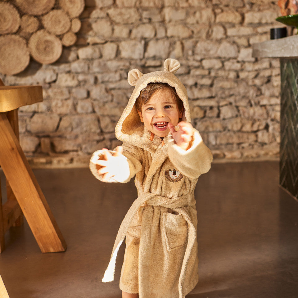 Safari organic cotton terry hooded children's bathrobe