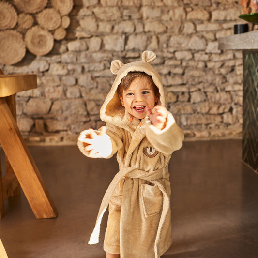 Safari organic cotton terry hooded children's bathrobe