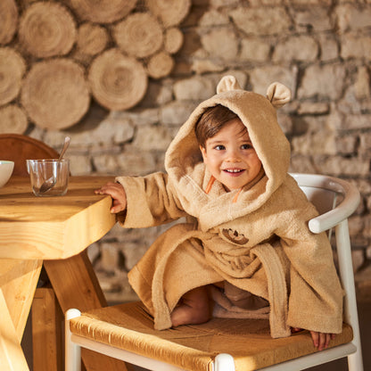 Safari organic cotton terry hooded children's bathrobe