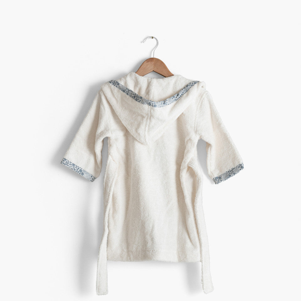 Dandine ivory organic cotton hooded children's bathrobe