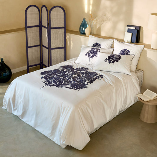 Rosablue cotton reversible duvet cover