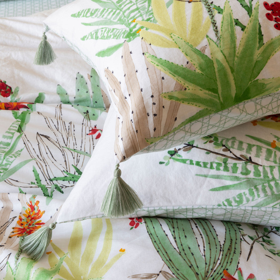 Aloevera cotton and linen square pillowcase