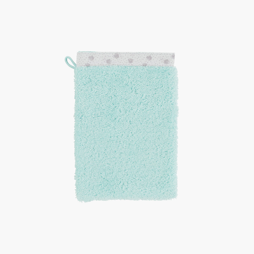 Organic cotton wash mitt Devine celadon