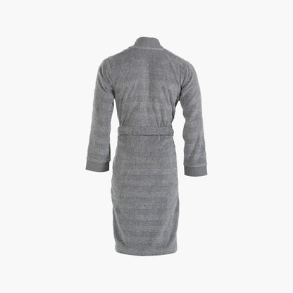 Men robe grey kimono collar Grizzli in cotton