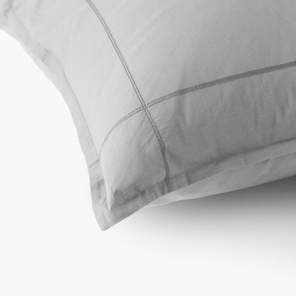 Neo grey cotton percale square pillowcase