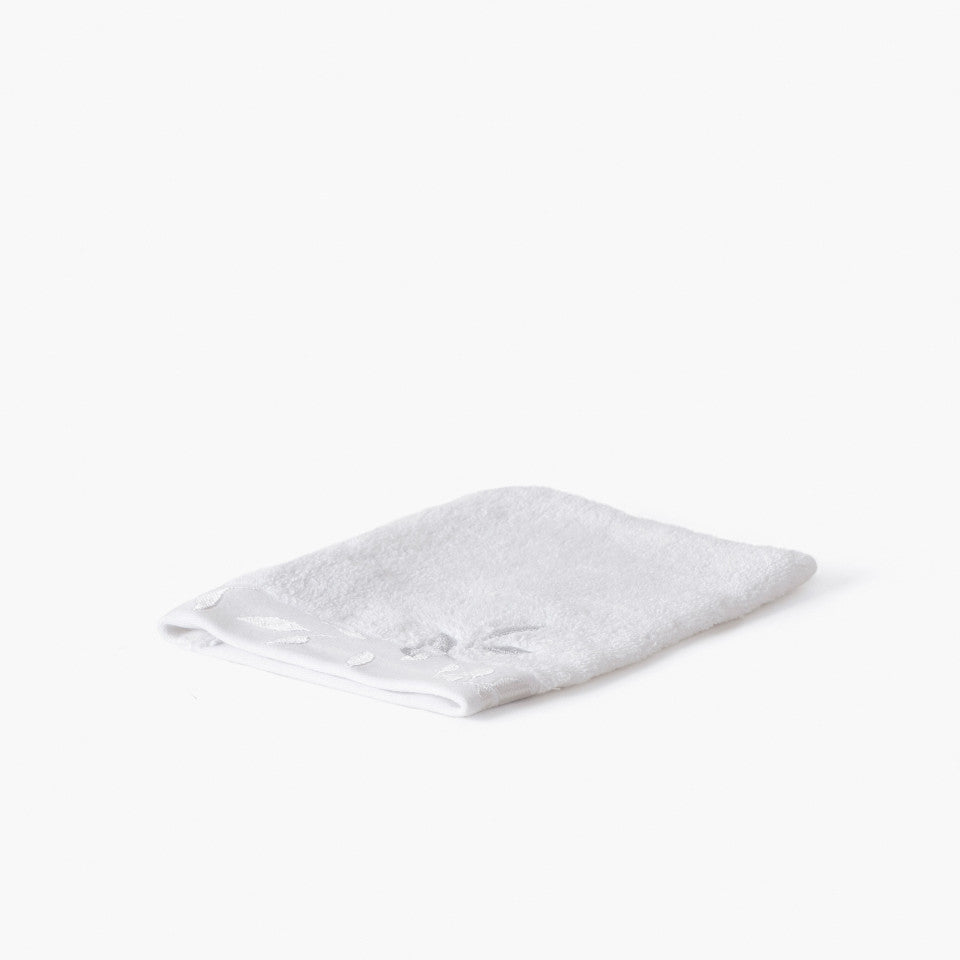 Equinoxe neige cotton and bamboo viscose wash mitt