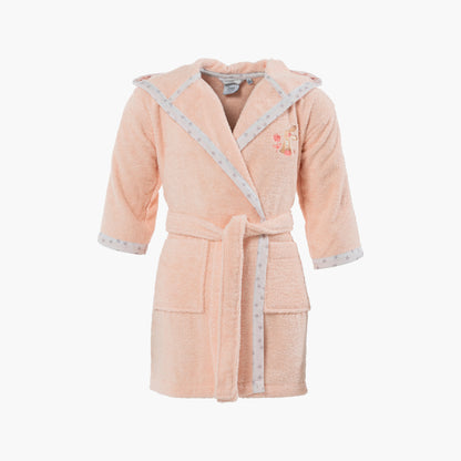 Devine Organic cotton baby bathrobe with hood blush