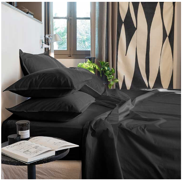 NEO anthracite percale cotton duvet cover