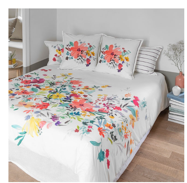 ODE  Duvet cover cotton percale with flower print