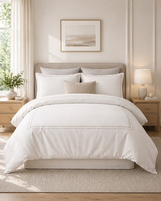 HOTEL cotton full bed set 2 boudons coupee