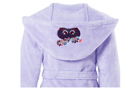 ANOUCHKA pale purple children's hooded fleece dressing gown
