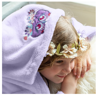 ANOUCHKA pale purple children's hooded fleece dressing gown