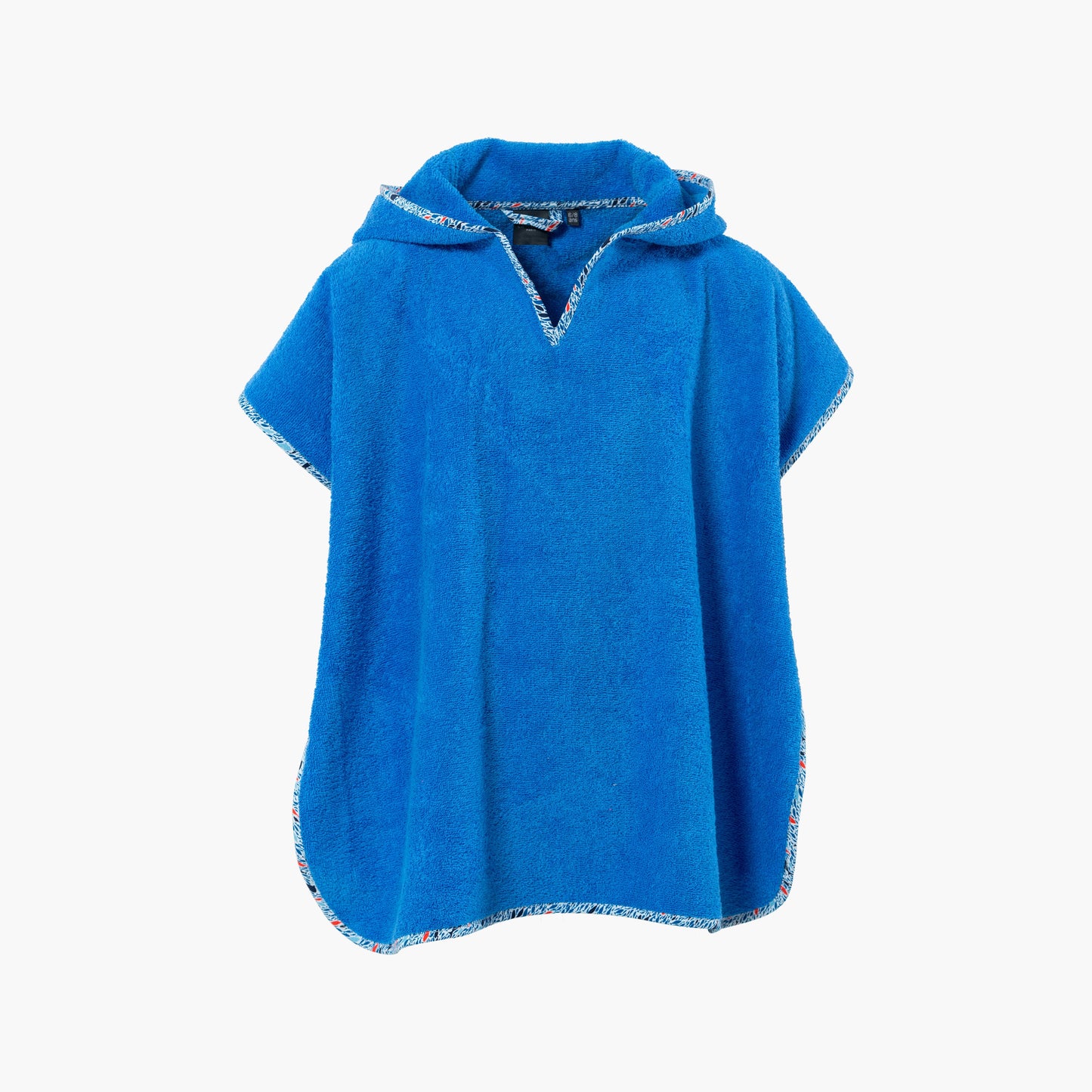 BEACHFUL azure children's cotton hooded poncho