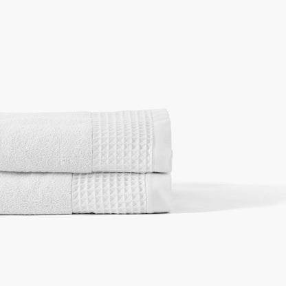 Source white organic cotton terry bath towel