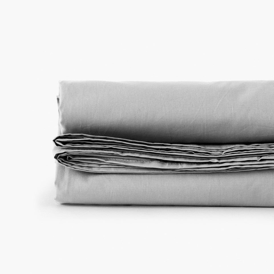 Neo gray cotton percale bed sheet