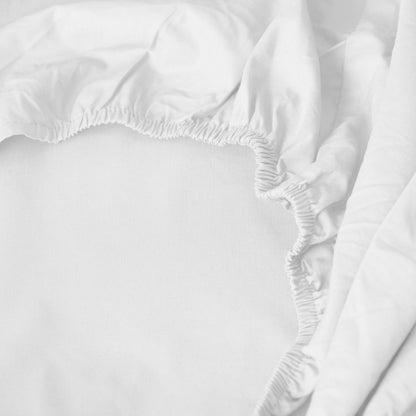 Neo White Cotton Percale Fitted Sheet