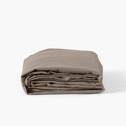 NEO taupe fitted sheet percale cotton