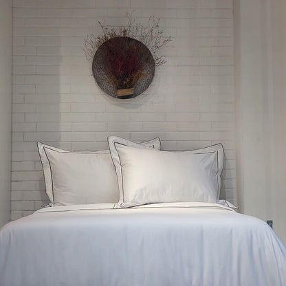 HOTEL cotton full bed set white/grey