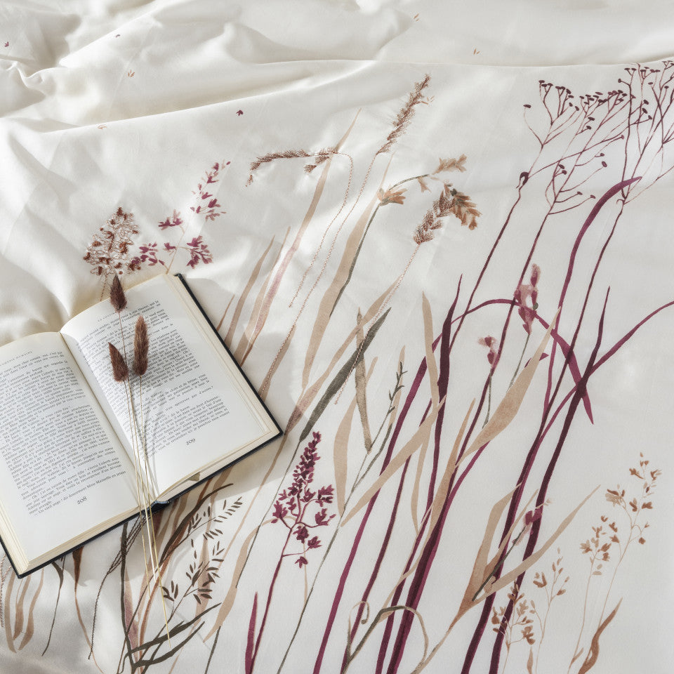 Aura reversible cotton satin duvet cover