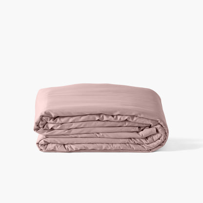 Quartz blush organic washed cotton satin duvet cover