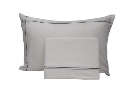 LANIA  cotton full bed set white/light grey