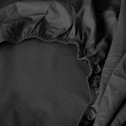 NEO anthracite fitted sheet percale cotton