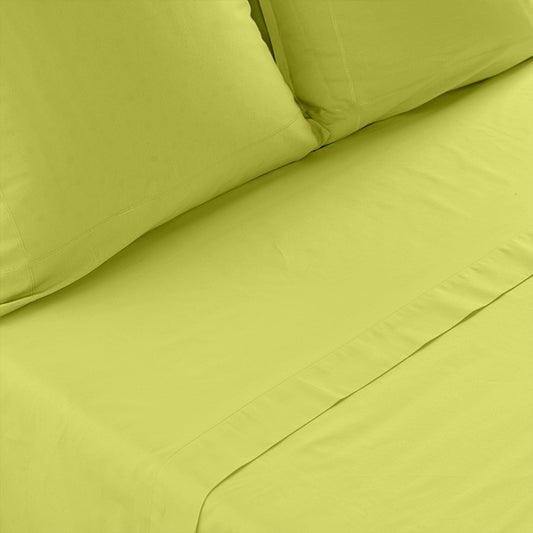 NEO vert fitted sheet percale cotton