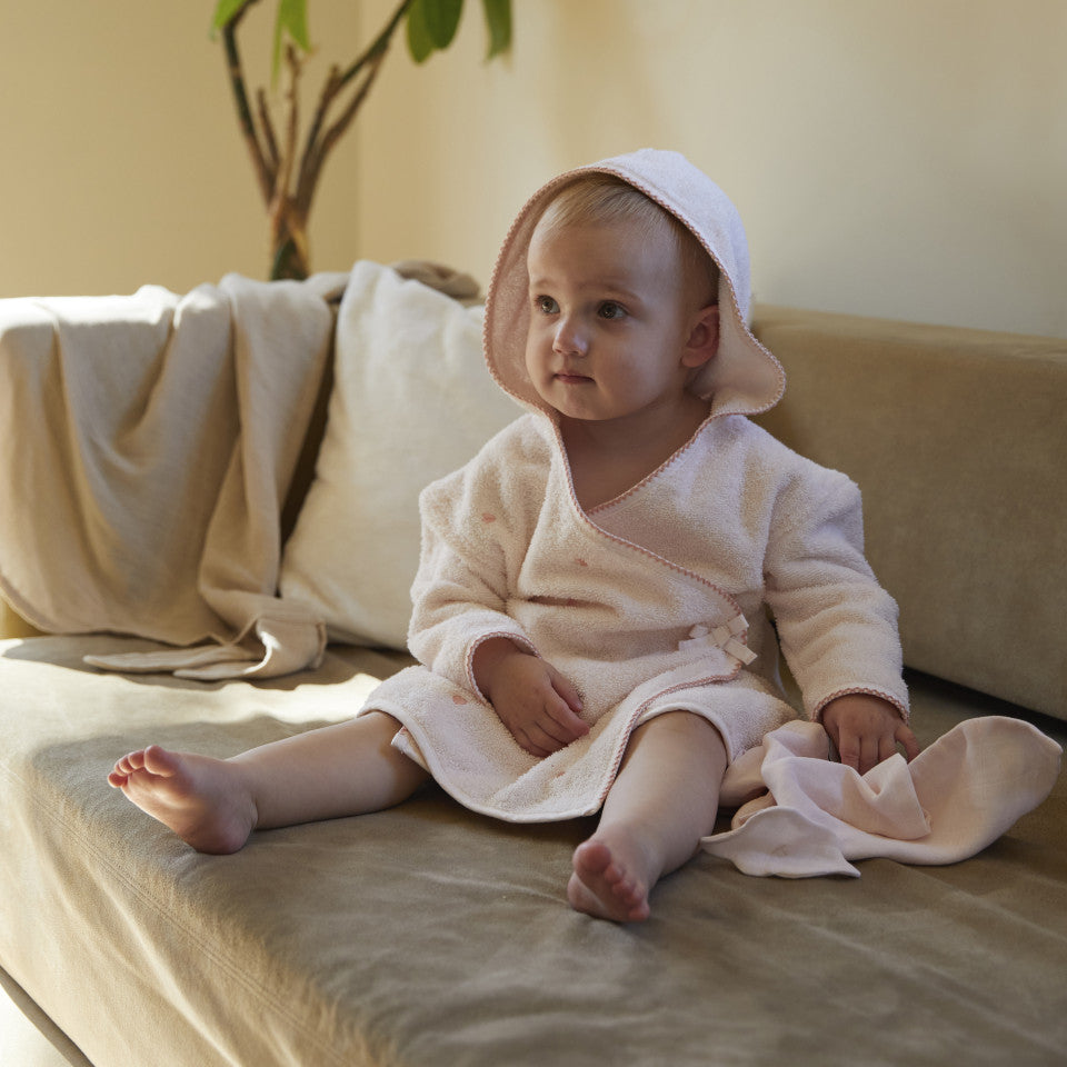 Children's organic cotton wrap-style bathrobe, Welcome Nude
