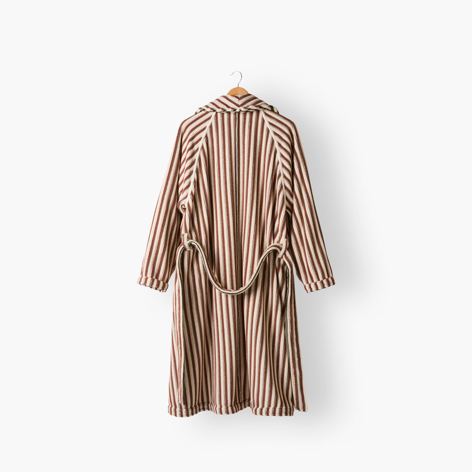 Reversible Combo unisex bathrobe with belt in khaki and bark